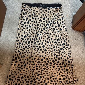 Realisation Leopard Print silk Skirt - Tan & Black